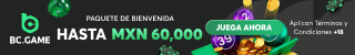 BC.GAME: paquete de bienvenida de hasta MXN 60,000 y bono del 100% en el primer depósito hasta MXN 15,000. Solo +18; aplican términos y condiciones.