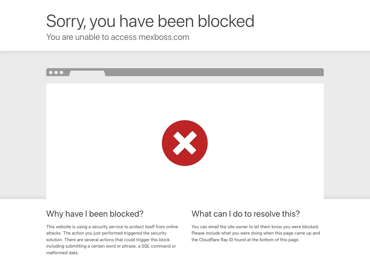 mexboss.com el 13 de septiembre de 2026: bloqueo de Cloudflare que impide abrir la plataforma