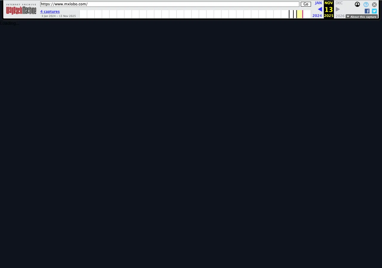Copia archivada de www.mxlobo.com del 13 de noviembre de 2025: la aplicación web no terminó de cargar